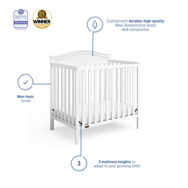 Graco Stella 4in1 Mini Convertible Crib with Mattress & Reviews Wayfair